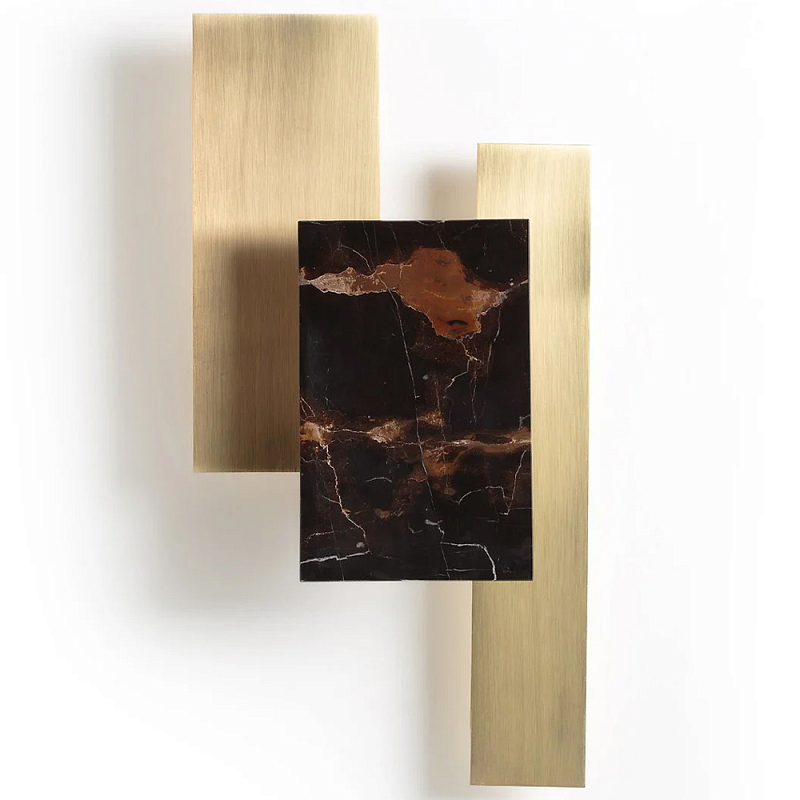 Бра с мраморным декором Marble Brass Laurel Wall Lamp Латунь Коричневый Бра с мраморным декором Marble Brass Laurel Wall Lamp Латунь Коричневый в Перми | Loft Concept