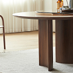 Стол обеденный круглый с двойной столешницей Walnut Wood Table варинант исполнения - 7 | Loft Concept в Перми