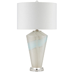 Настольная лампа стеклянная с тканевым абажуром Edges варинант исполнения - 4 | Loft Concept в Перми