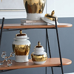 Ваза белая с крышкой и золотистыми фрагментами 46 см Chinoiserie Ceramics варинант исполнения - 2 | Loft Concept в Перми