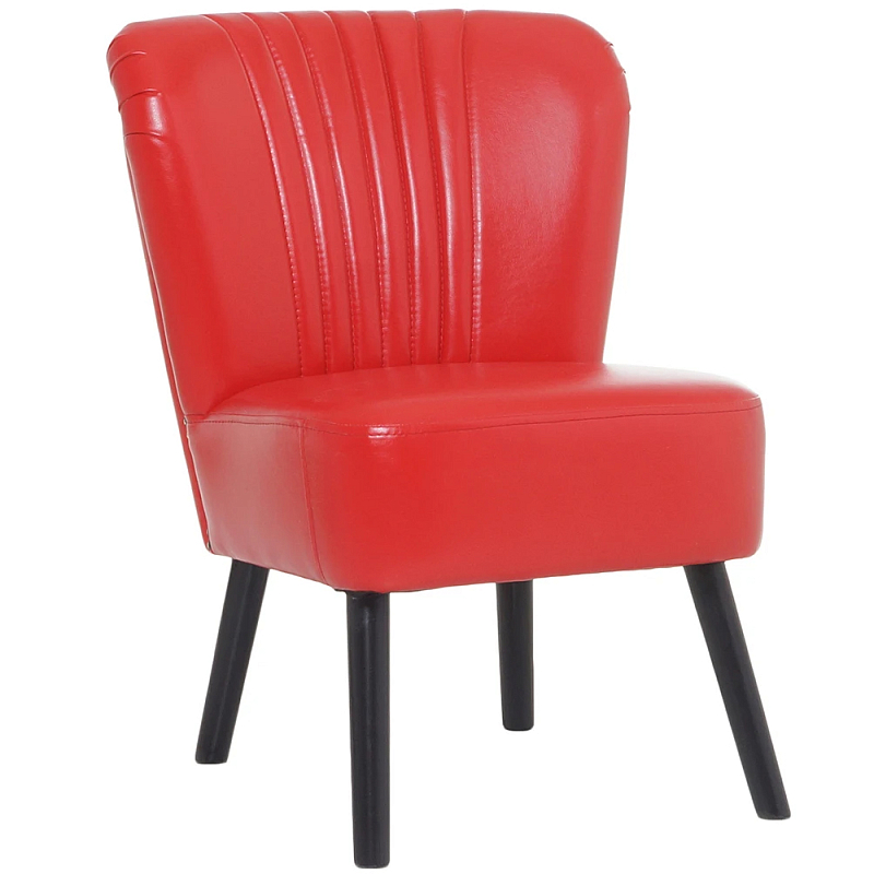 Кресло с обивкой из эко-кожи Harper Armchair Red Красный Черный в Перми | Loft Concept 