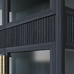 Витрина Primo со стеклянными фасадами и 2 ящиками Черный дуб варинант исполнения - 6 | Loft Concept в Перми