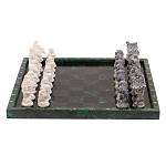Шахматы Русские сказки с доской из натурального камня Змеевик Decorative Thematic Chess варинант исполнения - 1 | Loft Concept в Перми