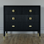 Бельевой Комод с 4 ящиками Elsa Dreams Black варинант исполнения - 4 | Loft Concept в Перми