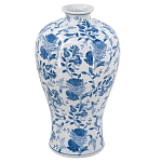 Ваза фарфоровая высокая с синими цветочными мотивами Independence варинант исполнения - 1 | Loft Concept в Перми