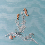 Обои с вышивкой ручной работы Amami Waves Moonbeam colourway on silk moire варинант исполнения - 5 | Loft Concept в Перми