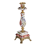 Подсвечник с цветочной росписью из фарфора с бронзовыми элементами Eden Garden варинант исполнения - 2 | Loft Concept в Перми