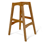 Барный стул со спинкой на 4-х деревянных ножках Сиреневый Велюр Ava Charm варинант исполнения - 4 | Loft Concept в Перми