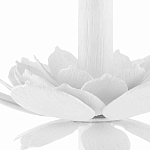 Торшер с декором в виде белого цветка магнолии на каркасе и черным абажуром White Magnolia варинант исполнения - 2 | Loft Concept в Перми