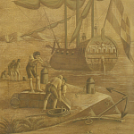 Обои ручная роспись Views of Italy Sepia варинант исполнения - 2 | Loft Concept в Перми