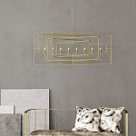 Люстра золотая из пересекающихся прямоугольных элементов Thin Intersecting Rectangles варинант исполнения - 3 | Loft Concept в Перми