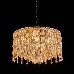 Люстра круглая с хрустальными подвесками на золотистом каркасе Roul Crystal Light варинант исполнения - 3 | Loft Concept в Перми