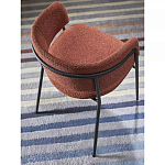 Стул полукруглый мягкий с буклированной обивкой Chair with Boucle Upholstery варинант исполнения - 5 | Loft Concept в Перми