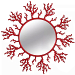 Круглое настенное зеркало Coral Mirror Red варинант исполнения - 1 | Loft Concept в Перми