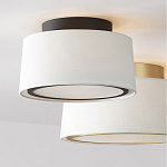 Потолочный светильник с круглым хлопковым абажуром Frosted Diffuser варинант исполнения - 2 | Loft Concept в Перми