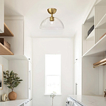 Потолочный светильник с широким полусферическим плафоном из прозрачного стекла Alora Mood варинант исполнения - 5 | Loft Concept в Перми