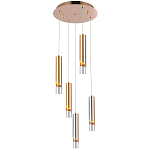 Подвесной светильник Metal Acrylic Tube Five Gold Hanging Lamp варинант исполнения - 2 | Loft Concept в Перми