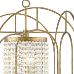 Люстра золотая с внутренним цилиндром из хрустальных бусин Romantic Lantern варинант исполнения - 1 | Loft Concept в Перми