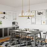 Люстра прямоугольная цвета латунь с прозрачными рифлеными цилиндрическими плафонами Kichler варинант исполнения - 8 | Loft Concept в Перми