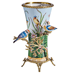 Ваза из фарфора с птицами на бронзовой ветке Garden of Eden варинант исполнения - 1 | Loft Concept в Перми