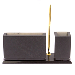 Настольный письменный набор из мрамора с часами и ручкой Marble Accessory варинант исполнения - 3 | Loft Concept в Перми