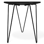 Стол журнальный с круглой столешницей из стекла Gold and Black Marble варинант исполнения - 4 | Loft Concept в Перми