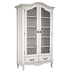 Шкаф книжный белый из массива бука с 5-ю полками и 2-мя ящиками в стиле прованс White Provence варинант исполнения - 1 | Loft Concept в Перми