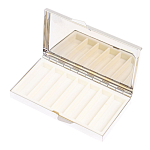 Таблетница карманная прямоугольная на 7 отделений с зеркалом и накладкой из натурального камня Лазурит Silver Stone Pillboxes варинант исполнения - 3 | Loft Concept в Перми