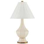 Настольная лампа с фактурным конусовидным абажуром и кожаным каркасом Malifis варинант исполнения - 4 | Loft Concept в Перми