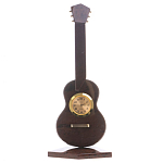 Часы настольные в виде гитары из натурального камня Обсидиан Stone Clock варинант исполнения - 3 | Loft Concept в Перми