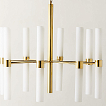 Люстра золотая с 16-ю тонкими цилиндрическими плафонами Shoulders варинант исполнения - 1 | Loft Concept в Перми