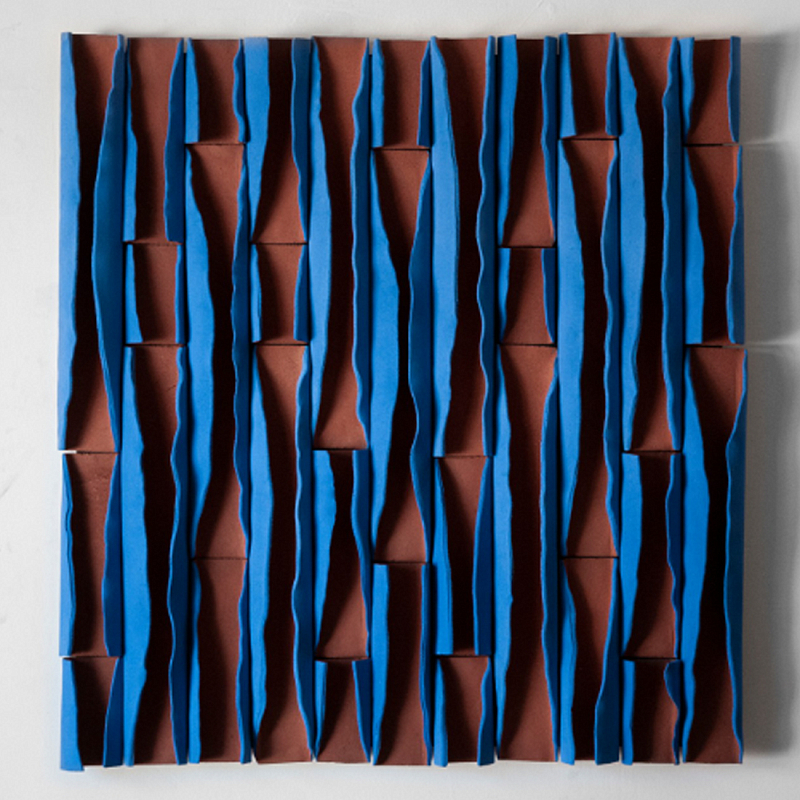 Объемное фактурное панно Metropolis Terracotta and Blue Синий Терракотовый Объемное фактурное панно Metropolis Terracotta and Blue Синий Терракотовый в Перми | Loft Concept