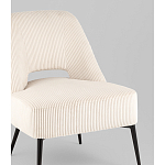 Кресло лаунж Бостон велюр рельефный молочный на черных ножках варинант исполнения - 2 | Loft Concept в Перми