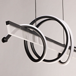 Люстра линейная черного цвета с волнообразным металлическим элементом Luke Lampco Tracer Lamp варинант исполнения - 7 | Loft Concept в Перми