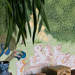 Обои ручная роспись Dandaka Glades Original colourway on painted Xuan paper варинант исполнения - 2 | Loft Concept в Перми