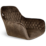 Барный стул со спинкой и подлокотниками на 4-х черных ножках Douglas Rhombus Коричневый Велюр варинант исполнения - 2 | Loft Concept в Перми