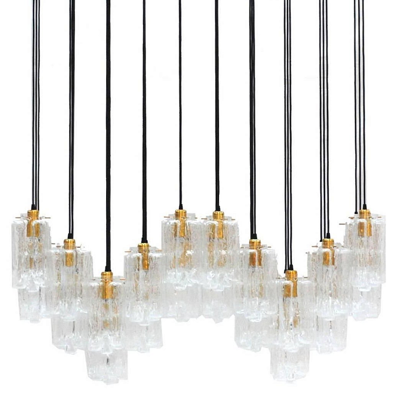 Люстра Carved Crystal Suspension Lamp Золотой Прозрачное Стекло Люстра Carved Crystal Suspension Lamp Золотой Прозрачное Стекло в Перми | Loft Concept