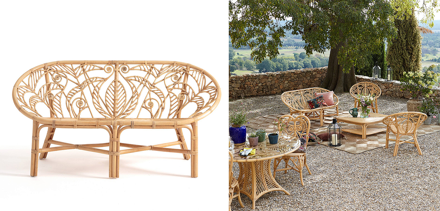 Уличный диван из ротанга Wicker Pattern Sofa Уличный диван из ротанга Wicker Pattern Sofa - Loft-Concept в Перми