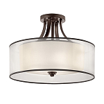 Потолочный светильник с двойным цилиндрическим плафоном из белого стекла и прозрачной органзы Kichler варинант исполнения - 17 | Loft Concept в Перми