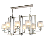 Люстра прямоугольной формы с 8-ю цилиндрическими плафонами из стекла Laurent варинант исполнения - 2 | Loft Concept в Перми