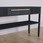 Дизайнерская Консоль с полкой и ящиком Primo Черный дуб варинант исполнения - 3 | Loft Concept в Перми