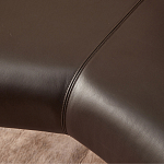 Кушетка с деревянным каркасом и сиденьем из коричневой натуральной кожи Moon Walnut Furniture варинант исполнения - 2 | Loft Concept в Перми