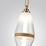 Подвесной светильник со стеклянным плафоном и декоративной вставкой из текстурного камня Tectona  варинант исполнения - 5 | Loft Concept в Перми