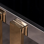 Консоль в современном стиле с черной стекляной столешницей Console with Black Glass варинант исполнения - 2 | Loft Concept в Перми