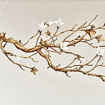 Люстра в виде золотой ветки с цветами Glass Flower Pendant Light варинант исполнения - 7 | Loft Concept в Перми