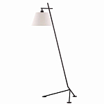 Торшер с черным наклонным корпусом и конусовидным абажуром Black Tripod варинант исполнения - 4 | Loft Concept в Перми
