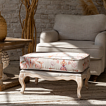 Мягкая банкетка из массива бука серая с растительным орнаментом Raffael Grey Floral Banquette варинант исполнения - 5 | Loft Concept в Перми