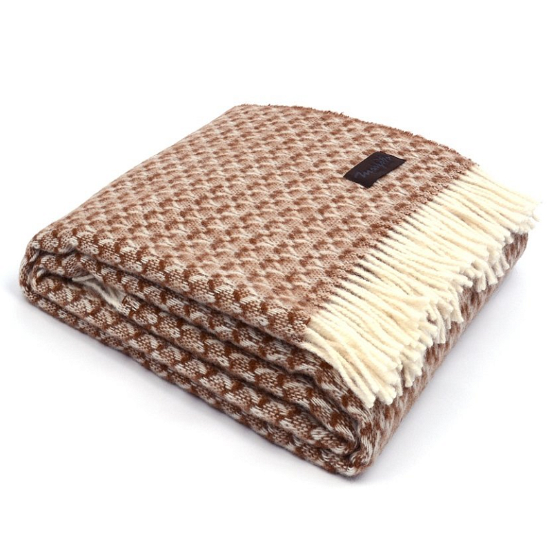 Плед BRIAS TRIANGLE 1200 Marzotto Бежево-серый Коричневый в Перми | Loft Concept 