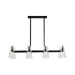 Люстра светодиодная с 8-ю прозрачными плафонами из акрила и стали Glass Cylinder Black варинант исполнения - 4 | Loft Concept в Перми