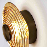 Бра с рельефным круглым плафоном янтарного цвета Savio Glass Disc Light варинант исполнения - 2 | Loft Concept в Перми